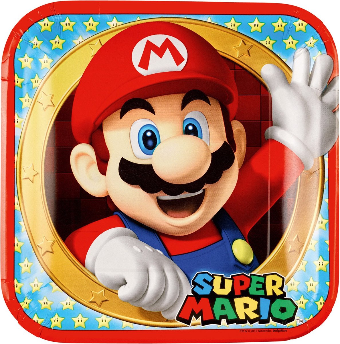 Super Mario thema verjaardag eet bordjes - 8x - Karton - kinderfeestje feestartikelen