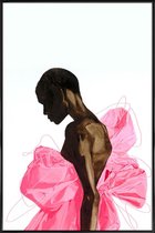 JUNIQE - Poster met kunststof lijst Bloom -13x18 /Roze