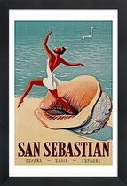 JUNIQE - Poster met houten lijst spain1 -13x18 /Blauw & Bruin