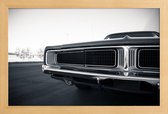 JUNIQE - Poster in houten lijst Dodge Charger -40x60 /Wit & Zwart