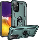 Voor Samsung Galaxy A82 5G Schokbestendige TPU + pc-beschermhoes met 360 graden roterende houder (groen)