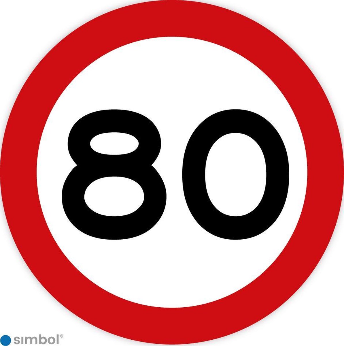 Simbol - Stickers 80 km - Maximaal 80 km/u - Duurzame Kwaliteit - Formaat ø 10 cm.