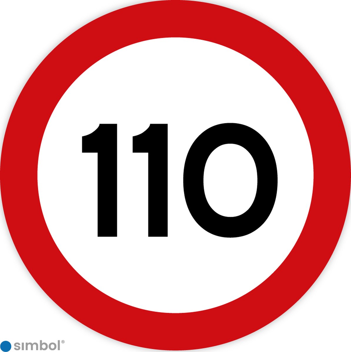 Simbol - Stickers 110 km - Maximaal 110 km/u - Duurzame Kwaliteit - Formaat ø 15 cm.