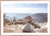 Poster Met Metaal Rose Lijst - Hiking Tent Poster