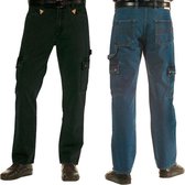 Wisent Work Wear Jeans werkbroek met lederen driehoeken zwart, maat 25 (kort)