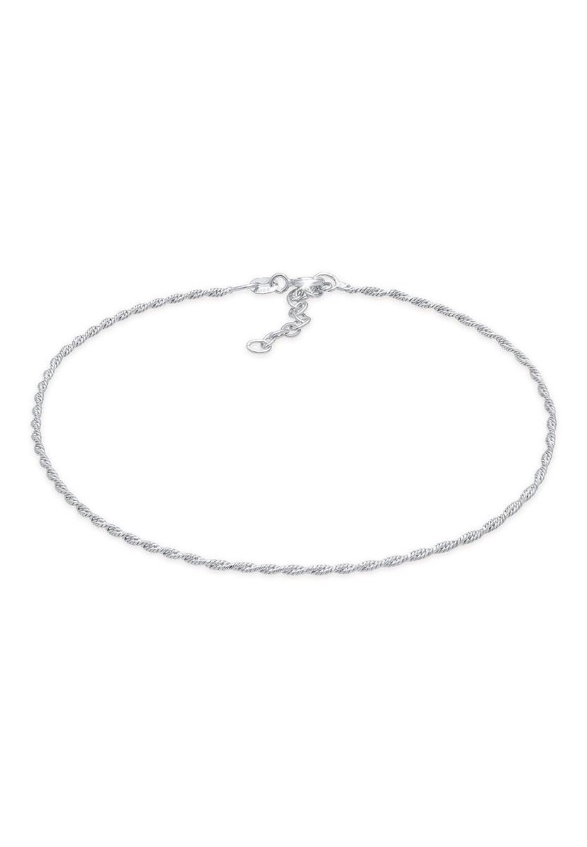 Elli - Enkelbanden - Dames Twisted Cord Basic Tijdloze Trend Verstelbaar in 925 Sterling Zilver - Dames