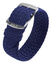 EULIT horlogeband - perlon - 22 mm - marineblauw - metalen gesp