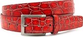 Thimbly Belts Rode croco heren riem - heren riem - 3.5 cm breed - Rood - Echt Leer - Taille: 95cm - Totale lengte riem: 110cm