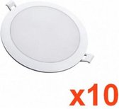 3W witte slanke ronde LED-downlight (pak van 10) - Warm wit licht