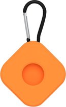 By Qubix AirTag case square series - siliconen sleutelhanger met ring - oranje
