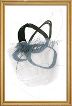 JUNIQE - Poster met houten lijst Line and Shape -30x45 /Grijs & Wit