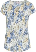 Cassis - Female - T-shirt in plisséstricot met dierenhuidprint  - Blauw