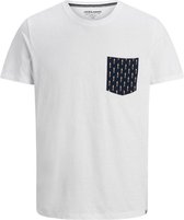 Jack & Jones T-shirt Jorcanyon Pocket Tee Ss Crew Neck 12189666 White/reg Mannen Maat - XL