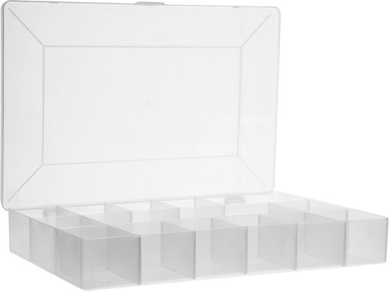Five® Plastic opbergbox met vakjes - 14-vaks - Sorteervakken, Stapelbaar,  Met deksel | bol.com