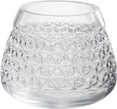 J-Line Kaarshouder Conisch Ruitpatroon Glas Transparant