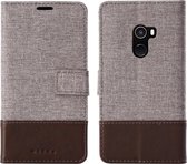Voor Xiaomi Mi Mix 2 MUMXA MX102 Horizontale flip-canvas stiksels Leren tas met houder & kaartsleuven & portemonnee (bruin)