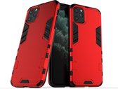Voor iPhone 11 Pro Simple Style Shockproof PC + TPU Case (rood)