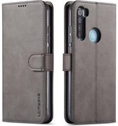 Voor Xiaomi Redmi Note 8T LC.IMEEKE kalfsleer Horizontale flip lederen tas, met houder & kaartsleuven & portemonnee (grijs)