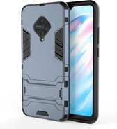 Voor Vivo V17 / Y9s / S1 Pro schokbestendige pc + TPU beschermhoes met onzichtbare houder (marineblauw)