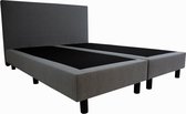 Bedworld Boxspring 120x200 - Twijfelaar - Massieve Box met Luxe Hoofdbord - Grijs