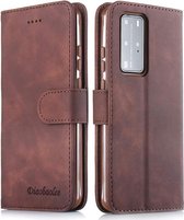 Voor Huawei P40 Pro Diaobaolee Pure Fresh Texture Horizontaal Flip Leren Case, met Houder & Kaartsleuf & Portemonnee & Fotolijst (Bruin)