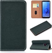 Voor Galaxy S9 Plus effen kleur mat magnetische horizontale flip lederen tas met kaartsleuven en houder (groen)