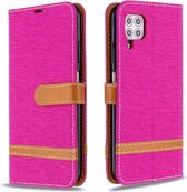 Voor Huawei P40 Lite Kleuraanpassing Denim Texture Horizontaal Flip Leather Case met houder & kaartsleuven & Wallet & Lanyard (Rose Red)