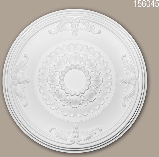 PRO[f]home® - Plafond Rozet 156004 plafond centrum Sierelement neo-empire stijl wit 43,5 cm Profhome