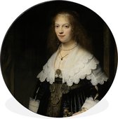 WallCircle - Wandcirkel - Muurcirkel - Portret van Maria Trip - Rembrandt van Rijn - Aluminium - Dibond - ⌀ 120 cm - Binnen en Buiten XXL