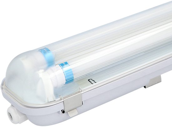 HOFTRONIC LED TL armatuur 120cm dubbel - T8 (G13) - 36 Watt 5040 lumen (140lm/W) - 4000K neutraal wit (840) - Koppelbaar - Flikkervrij - IP65 waterdicht - LED TL Lamp