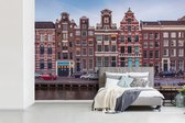 Papier peint Papier peint photo en vinyle - Maisons de canal à Amsterdam largeur 600 cm x hauteur 400 cm - Tirage photo sur papier peint (disponible en 7 tailles)