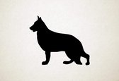 Silhouette hond - German Shephard - Duitse herder - M - 60x72cm - Zwart - wanddecoratie