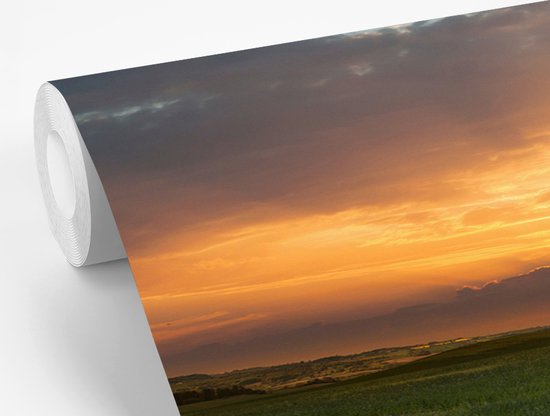 Papier peint photo en vinyle - La skyline de Miami en Amérique du Nord avec une vue sur le soleil d'automne largeur 330 cm x hauteur 220 cm - Tirage photo sur papier peint (disponible en 7 tailles)