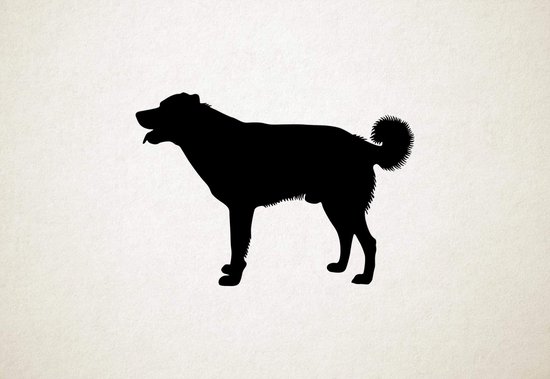 Silhouette hond - Cursinu - L - 75x108cm - Zwart - wanddecoratie
