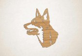 Wanddecoratie - Hond - Australische Kelpie 5 - S - 51x45cm - Eiken - muurdecoratie - Line Art