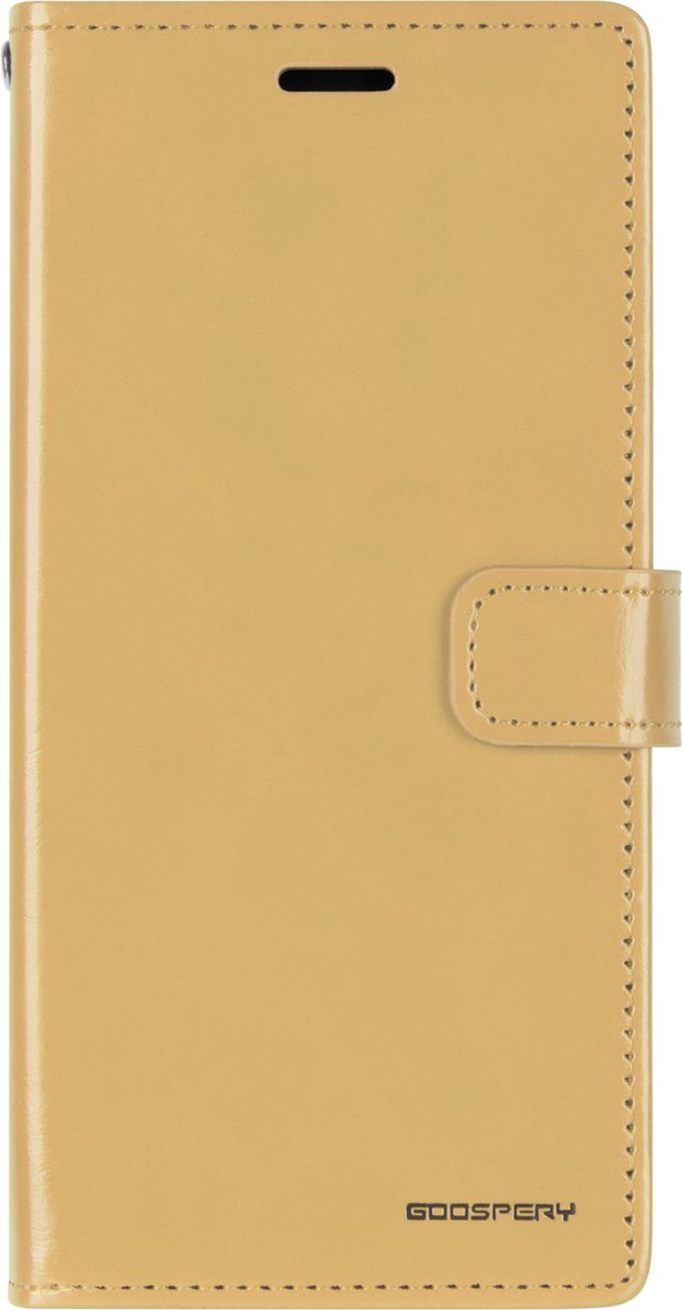 Hoesje geschikt voor Samsung Galaxy A70 - blue moon diary wallet case - goud