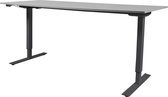 Zit Sta Bureau - Elek 180x80 licht grijs - zwart frame