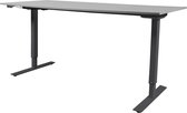 Zit Sta Bureau - Elek 160x80 licht grijs - zwart frame