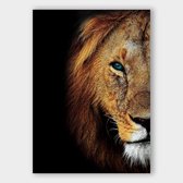 Poster Blue Eyes Lion - Plexiglas - Meerdere Afmetingen & Prijzen | Wanddecoratie - Interieur - Art - Wonen - Schilderij - Kunst