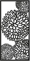 MySteel Metalen wanddecoratie Flower 2.0   - Kleur: Zwart | 100 x 50.2 cm