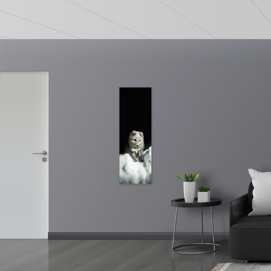 WallClassics - Hout - Grijze Vos in de Sneeuw - Poolvos - 40x120 cm - 9 ...