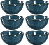 Leonardo Matera 018582 Bols en céramique, ensemble de 6 pièces, bols à dessert lavables au lave-vaisselle, 6 bols à muesli, bols à collation, bleu Ø 12 cm, 380 ml