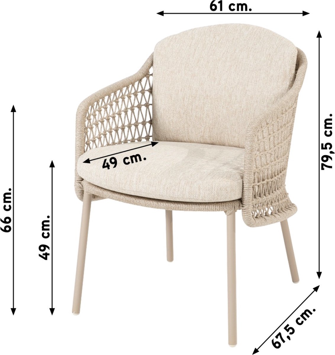4 Seasons Outdoor Puccini garden chair - latte