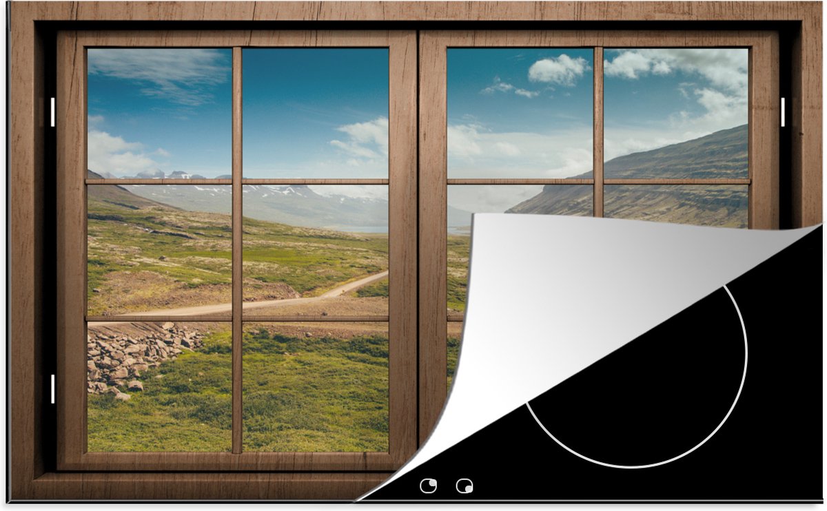 KitchenYeah® Inductie beschermer 80x52 cm - Doorkijk - Natuur - Landschap - Kookplaataccessoires - Afdekplaat voor kookplaat - Inductiebeschermer - Inductiemat - Inductieplaat mat