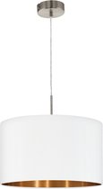 EGLO Pasteri - Hanglamp - 1 Lichts - ø38 cm - Nikkel-Mat - Wit - Koper