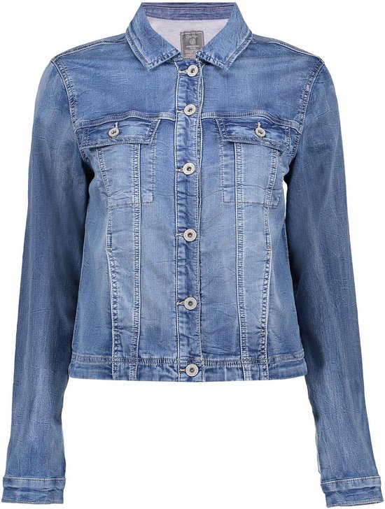 Geisha Jas Straight Fit Jeans Jacket 35008 10 Mid Blue Denim Dames Maat - M  | bol.com