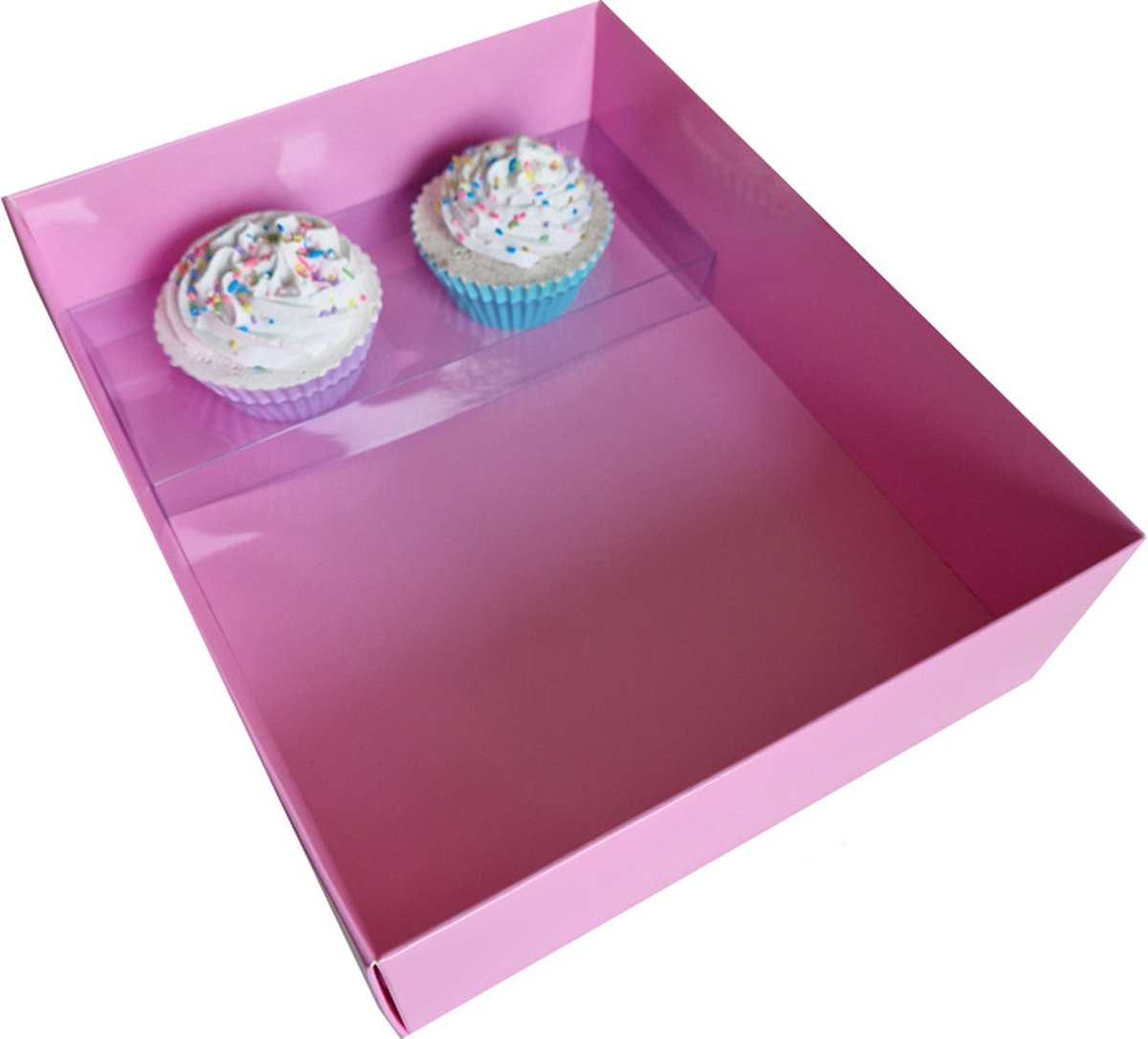 Inlegger voor 2 cupcakes van gerecycled plastic (25 st)