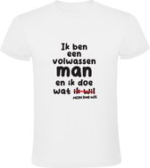 Ik ben een volwassen man en ik doe wat mijn kat wil Heren T-shirt| poes | huisdier | baasje | dierendag