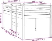 vidaXL - Hoogslaper - massief - grenenhout - honingbruin - 75x190 - cm