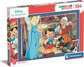 Clementoni - Puzzel 104 Stukjes Disney Classics Pinocchio, Kinderpuzzels, 6-8 jaar, 25749